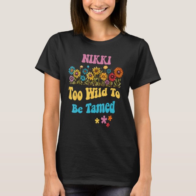 Camiseta Nome NIKKI Nome "Cute Retro Girls Wildflower NIKKI (Frente)