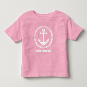 Camiseta Nome ou nome do barco Nome do mar náutico Âncora
