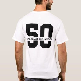 Camiseta Nome Personalizado 50º Aniversário Moderno