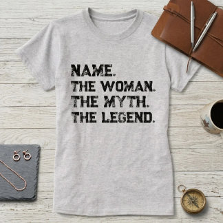 Camiseta Nome Personalizado A Mulher O Mito A Lenda