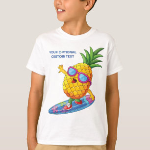 Camiseta Nome Personalizado, Abacaxi de Surfe de Texto
