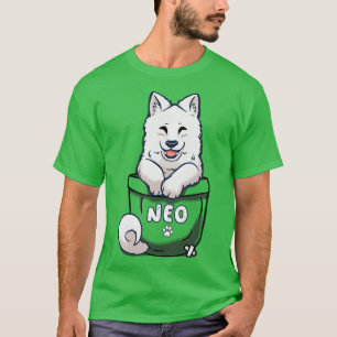 Camiseta Nome PERSONALIZADO adicionado ao Pocket Samoyed 1