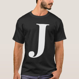 Camiseta Nome Personalizado alfabeto Letra inicial J