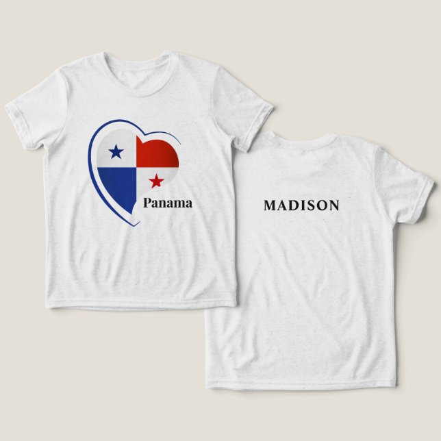 Camiseta Nome Personalizado Amor Panamá (Design Frente e Verso)