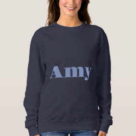 Camiseta Nome personalizado Amy Blue Women's Sweatshirt