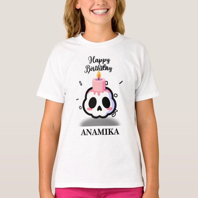 Camiseta Nome personalizado Aniversário (Frente)
