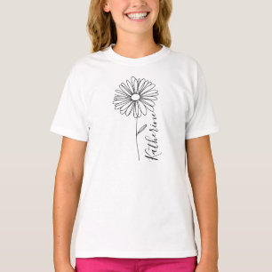 Camiseta Nome personalizado April daisy Birth Flower