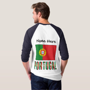 Camiseta Nome Personalizado Bandeira de Portugal