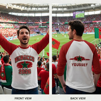 Camiseta Nome Personalizado Bandeira Marroquina Estrela Pat