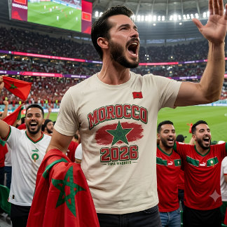 Camiseta Nome Personalizado Bandeira Marroquina Estrela Pat
