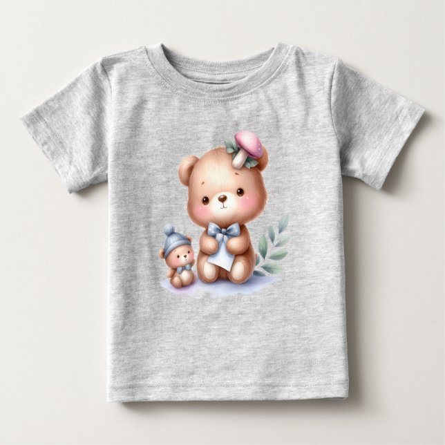 Camiseta Nome Personalizado Barragem de Teddy Bear Animal A (Frente)