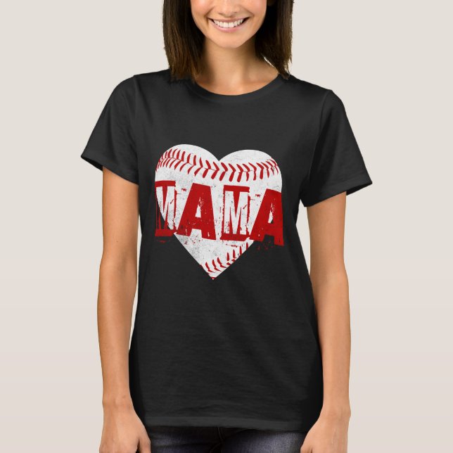 Camiseta Nome Personalizado Baseball Mãe (Frente)