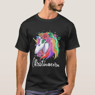 Camiseta Nome Personalizado Bastante Christinacorn Unicórn 