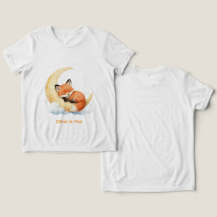 Camiseta Nome Personalizado Bebê Raposa Fofa 1º Aniversário