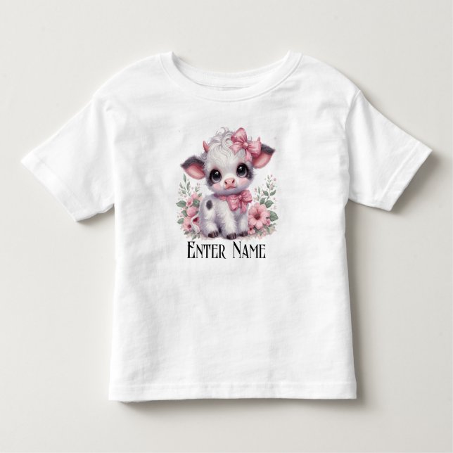 Camiseta Nome Personalizado Bebê Rosa Rosa Rosa Rosa Menina (Frente)