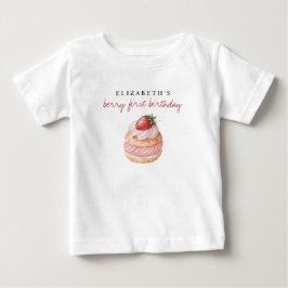 Camiseta Nome Personalizado Berry Primeiro Aniversário