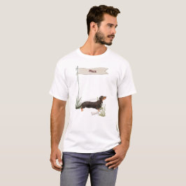 Camiseta Nome personalizado Black & Tan Dachshund Pet Dog