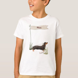 Camiseta Nome personalizado Black & Tan Dachshund Pet Dog