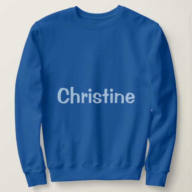 Camiseta Nome personalizado Blue Women's Basic Sweatshirt (Frente do Design)