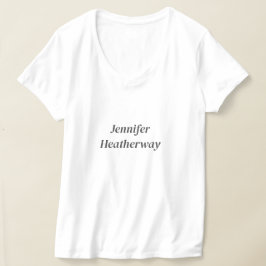 Camiseta Nome personalizado branco simples minimalista