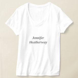 Camiseta Nome personalizado branco simples minimalista