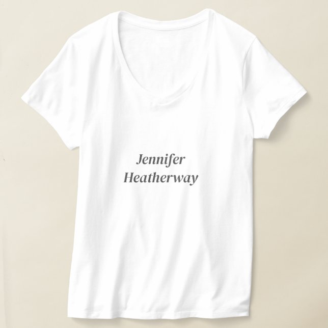 Camiseta Nome personalizado branco simples minimalista (Postura )