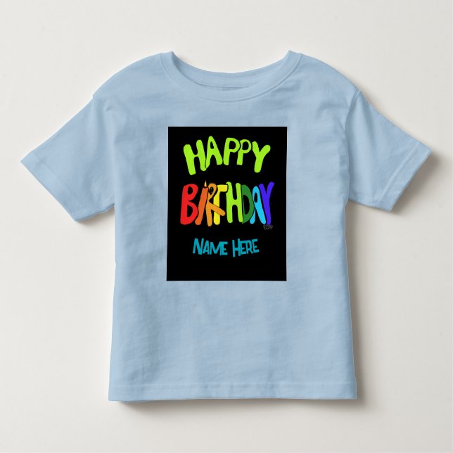 Camiseta Nome personalizado Bright e Parabéns (Frente)