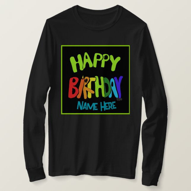 Camiseta Nome personalizado Bright e Parabéns (Frente do Design)