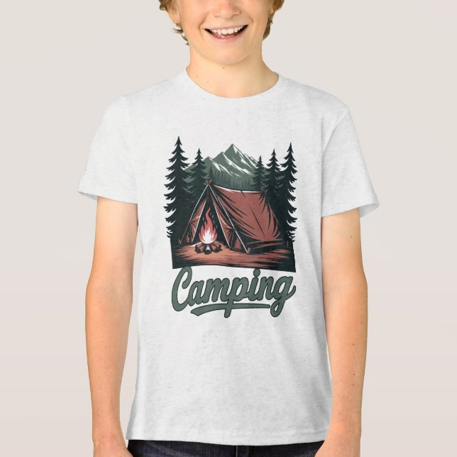 Camiseta Nome Personalizado Camping (Frente)