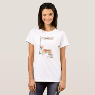 Camiseta Nome Personalizado Cão de Pet Corgi