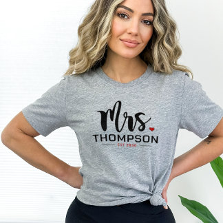 Camiseta Nome Personalizado Casamento da Sra. Bride