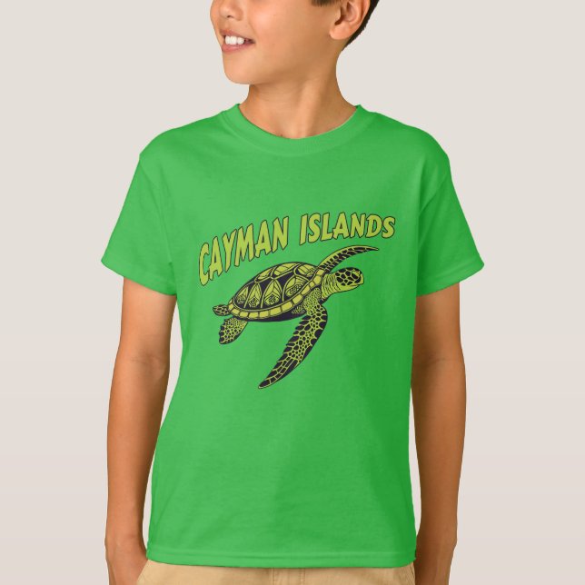 Camiseta Nome Personalizado Cayman Islands Turtle (Frente)