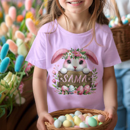 Camiseta Nome Personalizado Cute Easter Bunny Kids