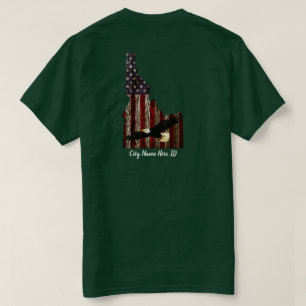 CAMISETA NOME PERSONALIZADO DA CIDADE EAGLE BRNT WD - IDAHO