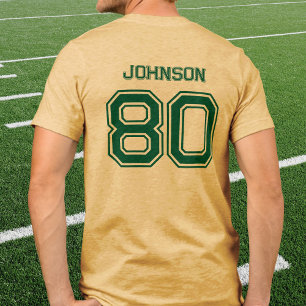Camiseta Nome Personalizado da Equipe de Esporte Verde, Núm