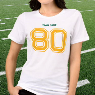 Camiseta Nome Personalizado da Equipe Esportiva Verde, Núme