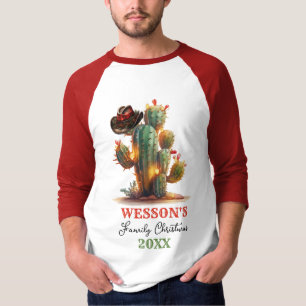 Camiseta Nome Personalizado da Família Ocidental Cactus Nat