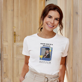 Camiseta Nome personalizado da foto orgulhosa Mãe da gradua