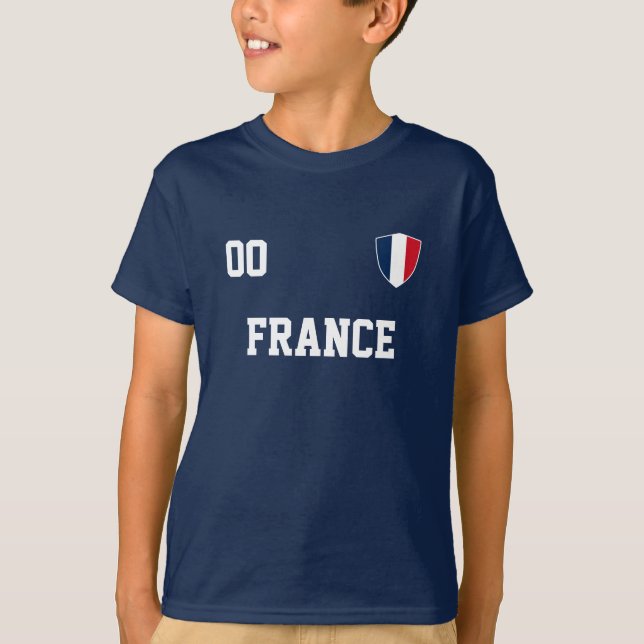 Camiseta Nome Personalizado Da França E Futebol De Numero J (Frente)