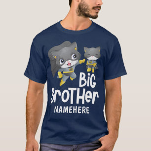 Camiseta Nome Personalizado da Ilustração de Gato Super Her