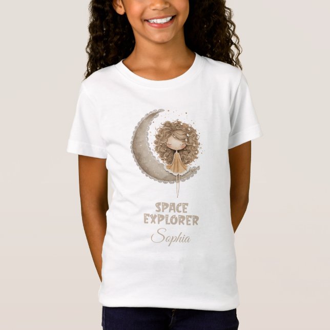 Camiseta Nome Personalizado da Lua Personalizada da Fada do (Frente)