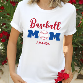 Camiseta Nome Personalizado da Mãe do Baseball