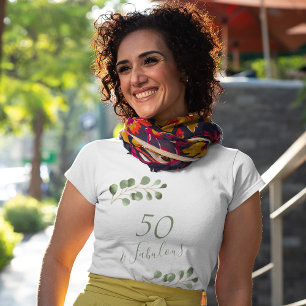 Camiseta nome personalizado de 50 anos de idade elegante 