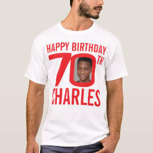 Camiseta Nome personalizado de 70 aniversário e modelo de f
