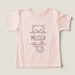 Camiseta Nome Personalizado de Cat Branca