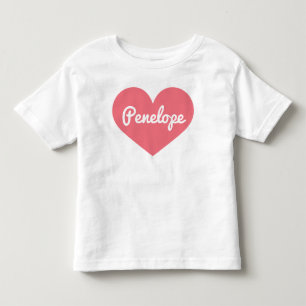 Camiseta Nome personalizado de coração cor-de-rosa encantad
