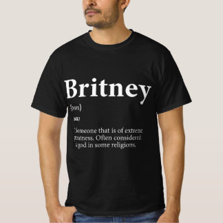 Camiseta Nome Personalizado de Definição de Figuras Britney