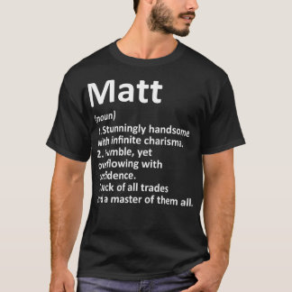 Camiseta Nome Personalizado de Definição MATT Funny Birthda