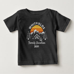 Camiseta Nome Personalizado de Férias de Camping da Famíl