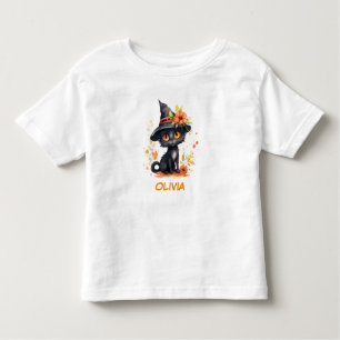 Camiseta Nome Personalizado de Gato do Doce Halloween